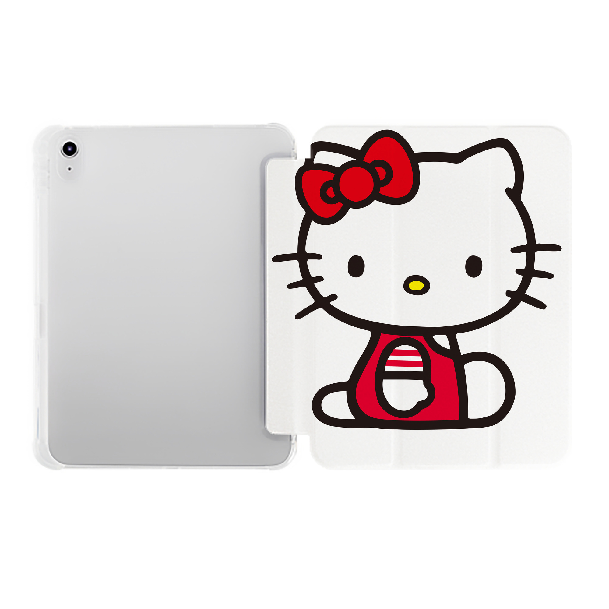 （画像用） Hello Kitty ハローキティ IPad ケース ペン収納付き 三つ折りスタンド PUレザー×シリコン 対応機種9.5/10.5/10.9インチ
